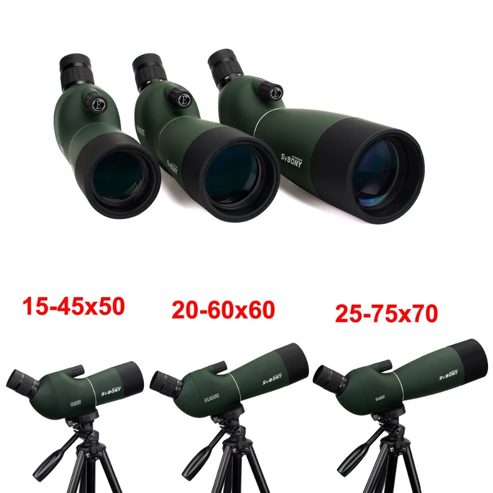 SVBONY 50/60/70/80 Spotting Scope Waterproof Long Range PORRO Prism for Bird Watching