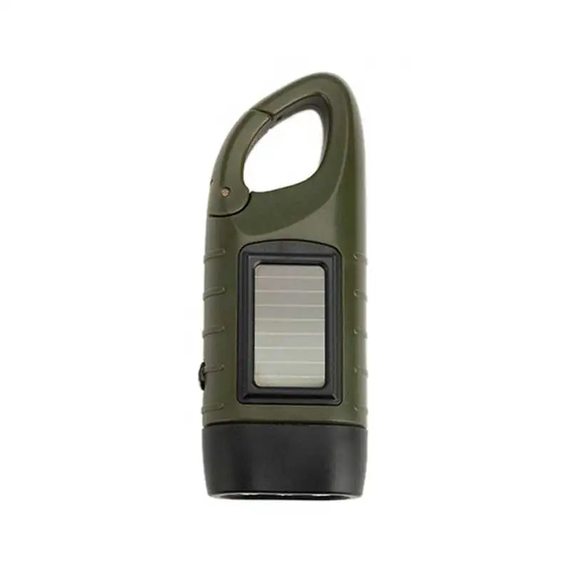 LED Flashlight Hand Crank Solar Powered Rechargeable Survival Gear Self Powered Charging Torch Dynamo for Fishing Boating Hiking