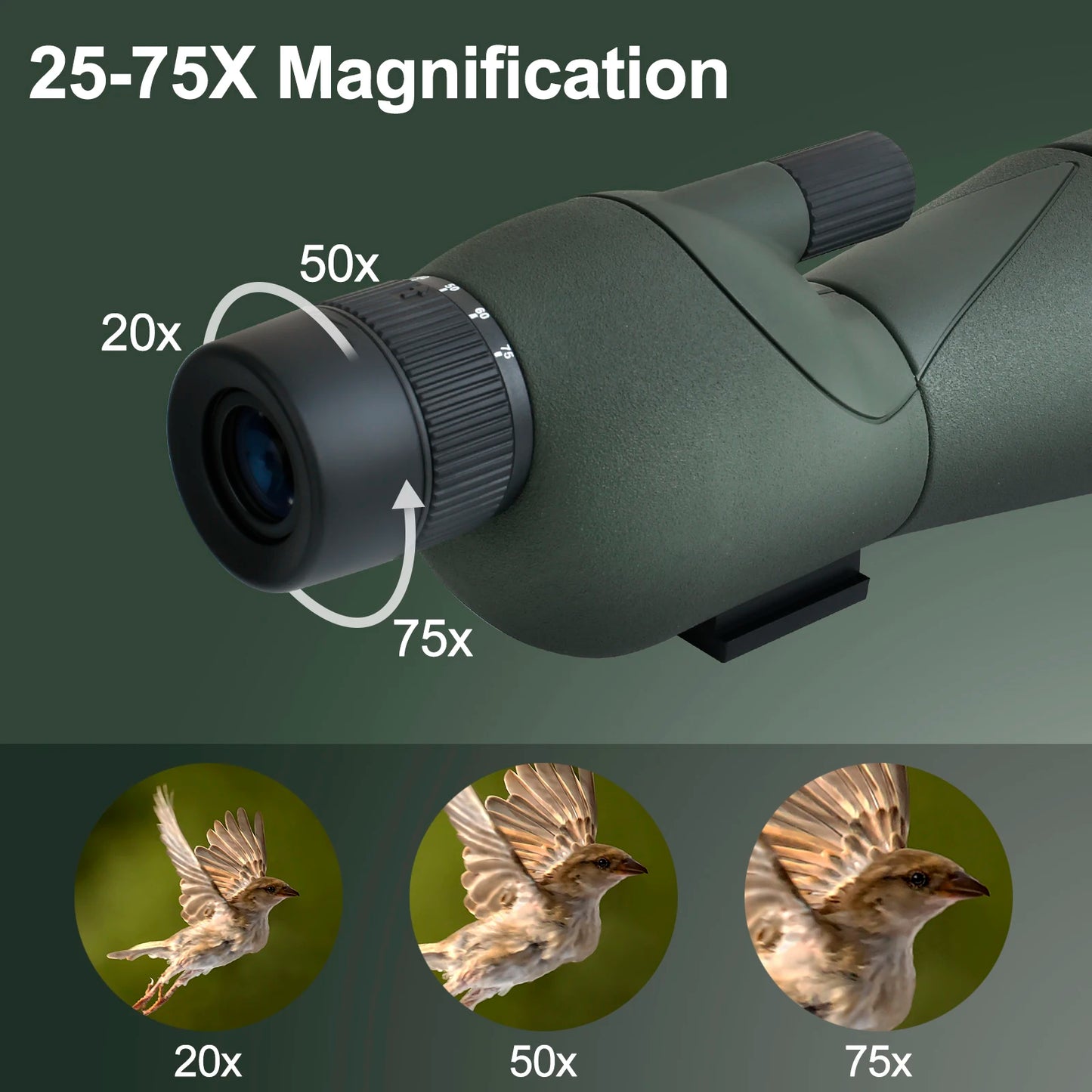 High Quality 75x60 Spotting Scope For Bird Watching Target Shotting With Tripod